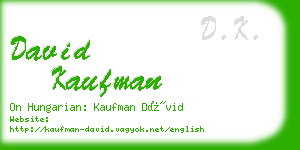 david kaufman business card